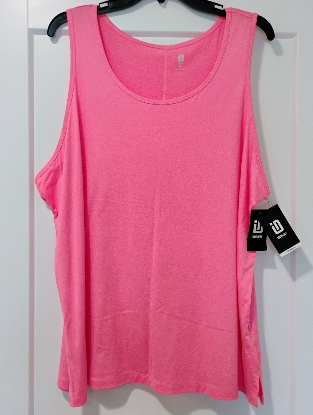 NWT 2XL Ideology Neon Pink Scoop Neck Active Gym Workout Tank Top UPF 30+ NEW